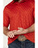 Image #3 - Cinch Men's ARENAFLEX® Cowboy Print Short Sleeve Performance Polo, Red, hi-res