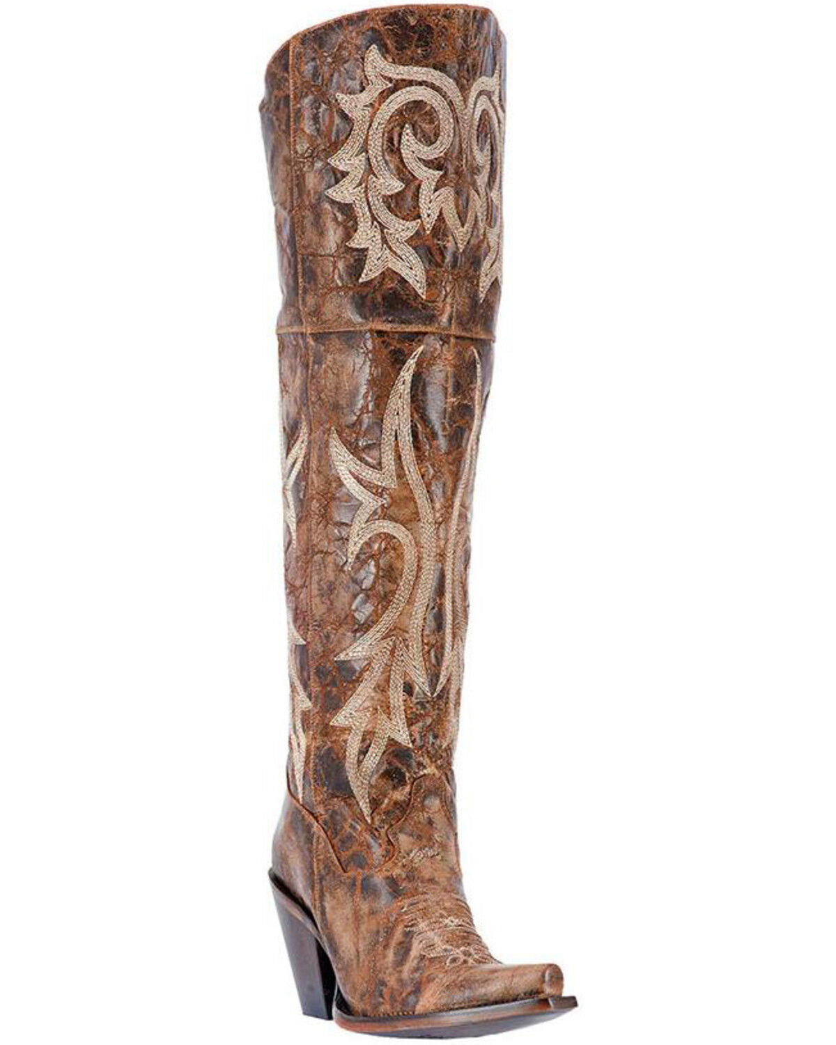 Image #1 - Dan Post Women's Jilted Knee Boots - Snip Toe, Chestnut, hi-res