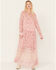 Image #1 - Free People Women's See It Through Floral Long Sleeve Maxi Dress, Pink, hi-res