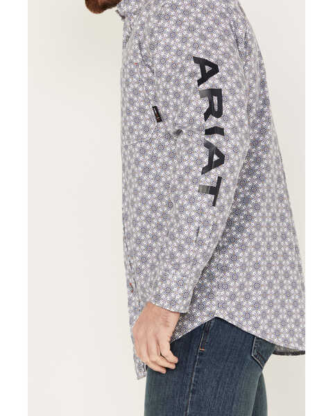 Image #3 - Ariat Men's FR Amato Long Sleeve Button Down Work Shirt, Lavender, hi-res