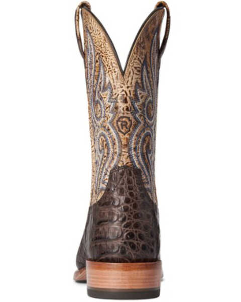 Image #3 - Ariat Men's Denton Exotic Caiman Belly Skin Western Boots - Broad Square Toe, Brown, hi-res