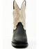 Rocky Men's Rugged Trail Pull On Western Work Boots - Steel Toe , Black/white, hi-res
