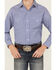 Image #3 - Rough Stock by Panhandle Boys' Striped Long Sleeve Pearl Snap Stretch Western Shirt , Blue, hi-res