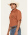 Image #2 - Ely Walker Men's Boot Barn Exclusive Solid Short Sleeve Snap Western Shirt - Tall, Rust Copper, hi-res