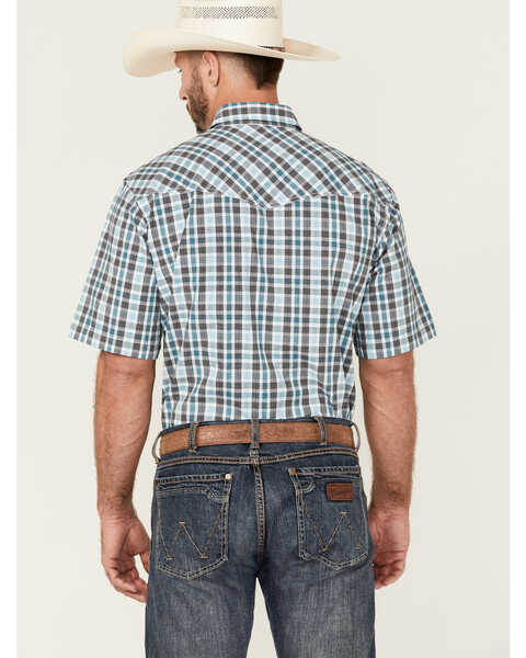 Image #4 - Wrangler 20X Men's Advanced Comfort Plaid Print Short Sleeve Pearl Snap Western Shirt , , hi-res