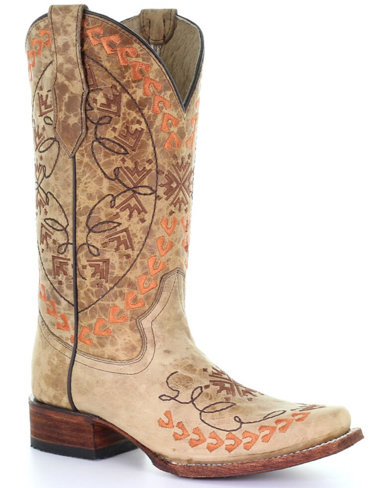 Circle G by Corral Women's Straw Embroidered Western Boots - Square Toe ...