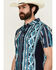 Image #2 - RANK 45® Men's Monrovia Southwestern Striped Short Sleeve Polo Shirt , Dark Blue, hi-res