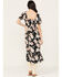 Image #3 - Wild Moss Women's Smocked Front Floral Dress, Black, hi-res