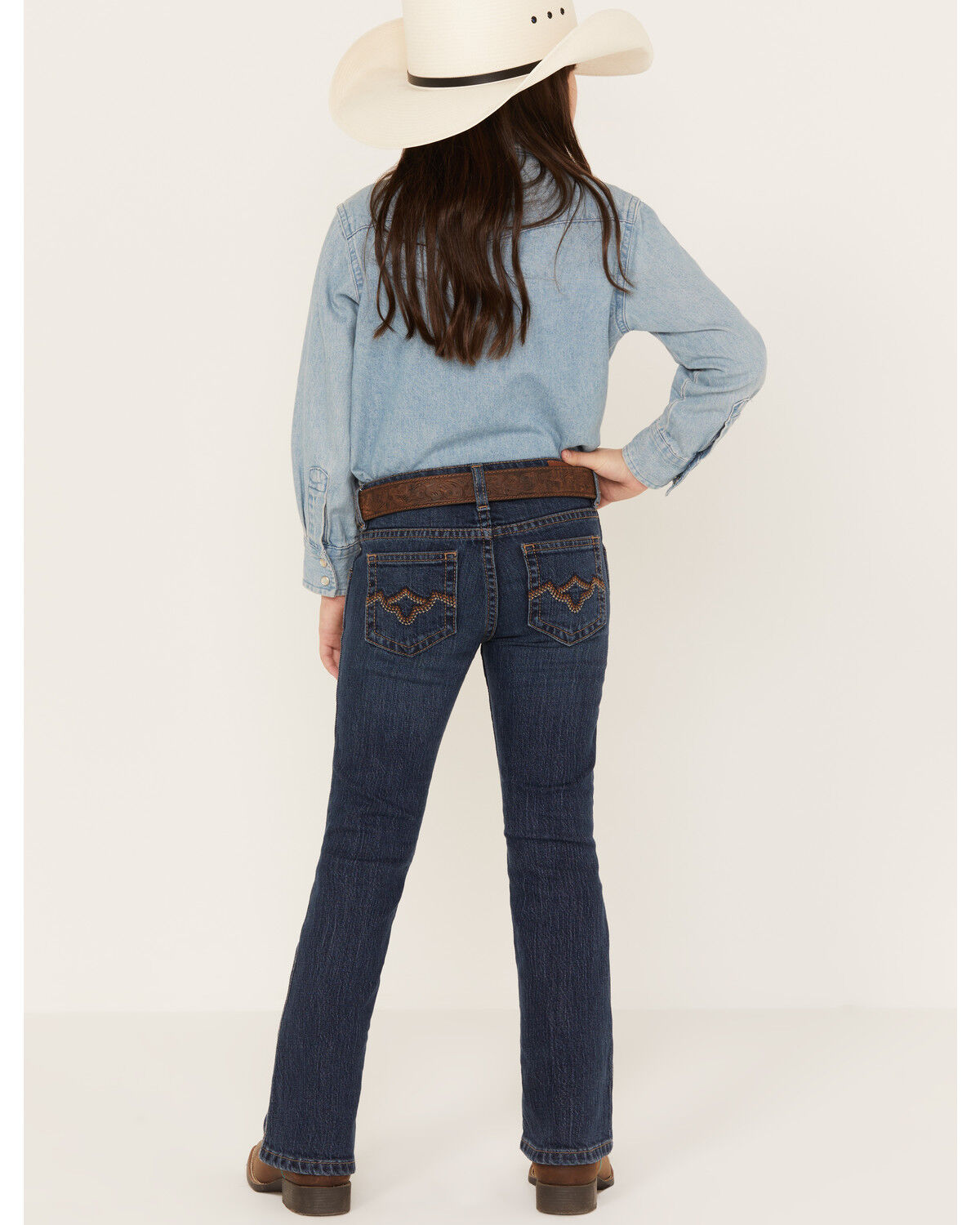 Image #3 - Shyanne Little Girls' Harrah Dark Wash Bootcut Jeans, Dark Wash, hi-res