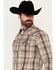 Image #2 - Moonshine Spirit Men's Load Plaid Print Long Sleeve Snap Western Shirt, Tan, hi-res