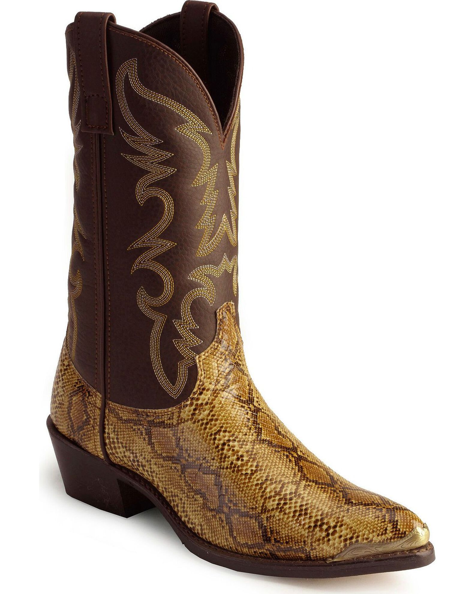 Snakeskin pointy boots top