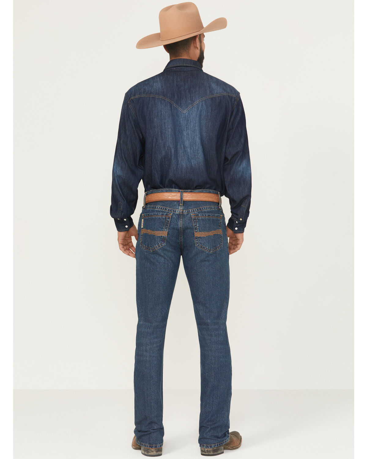 Image #3 - Cinch Men's Ian Dark Wash Slim Bootcut Rigid Denim Jeans, Dark Wash, hi-res