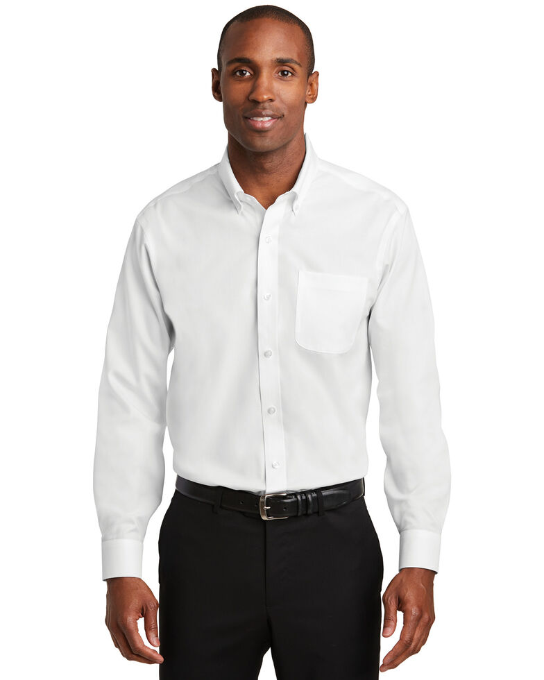 Red House Men's White 3X Pinpoint Oxford Non-Iron Shirt - Big, White, hi-res