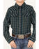Cody James Boys' Shift Plaid Long Sleeve Snap Western Flannel Shirt , Hunter Green, hi-res