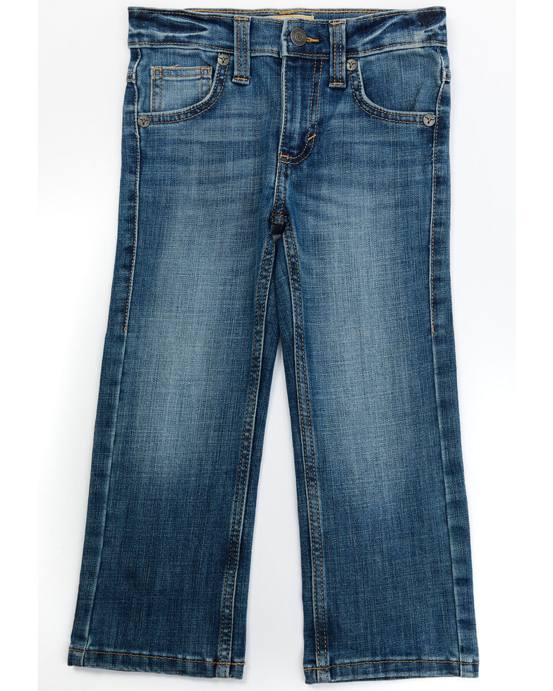 Wrangler Youth Boys' Sierra Medium Dark Wash Slim Denim Jeans, Blue, hi-res