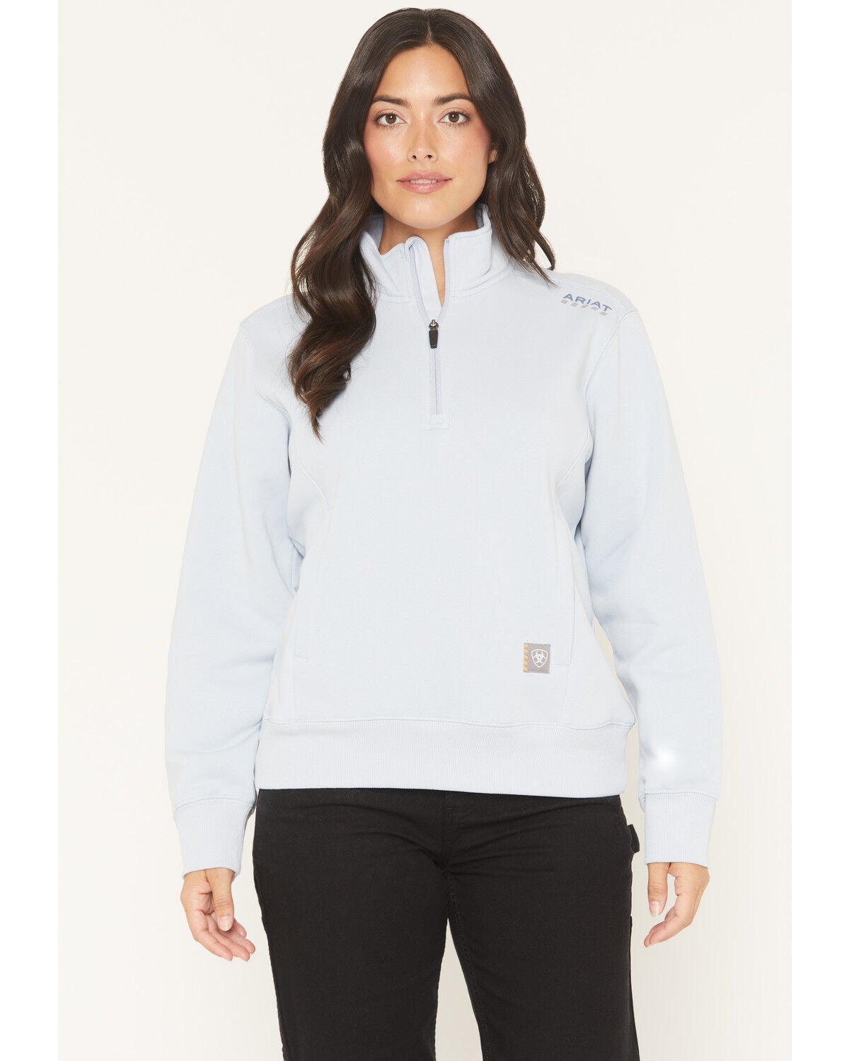 Ariat Women's Rebar Lightweight 1/2 Zip Pullover, Blue, hi-res