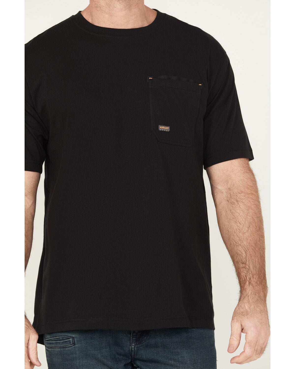 Image #4 - Ariat Men's Rebar Workman Brickyard Short Sleeve Pocket Work T-Shirt, Black, hi-res