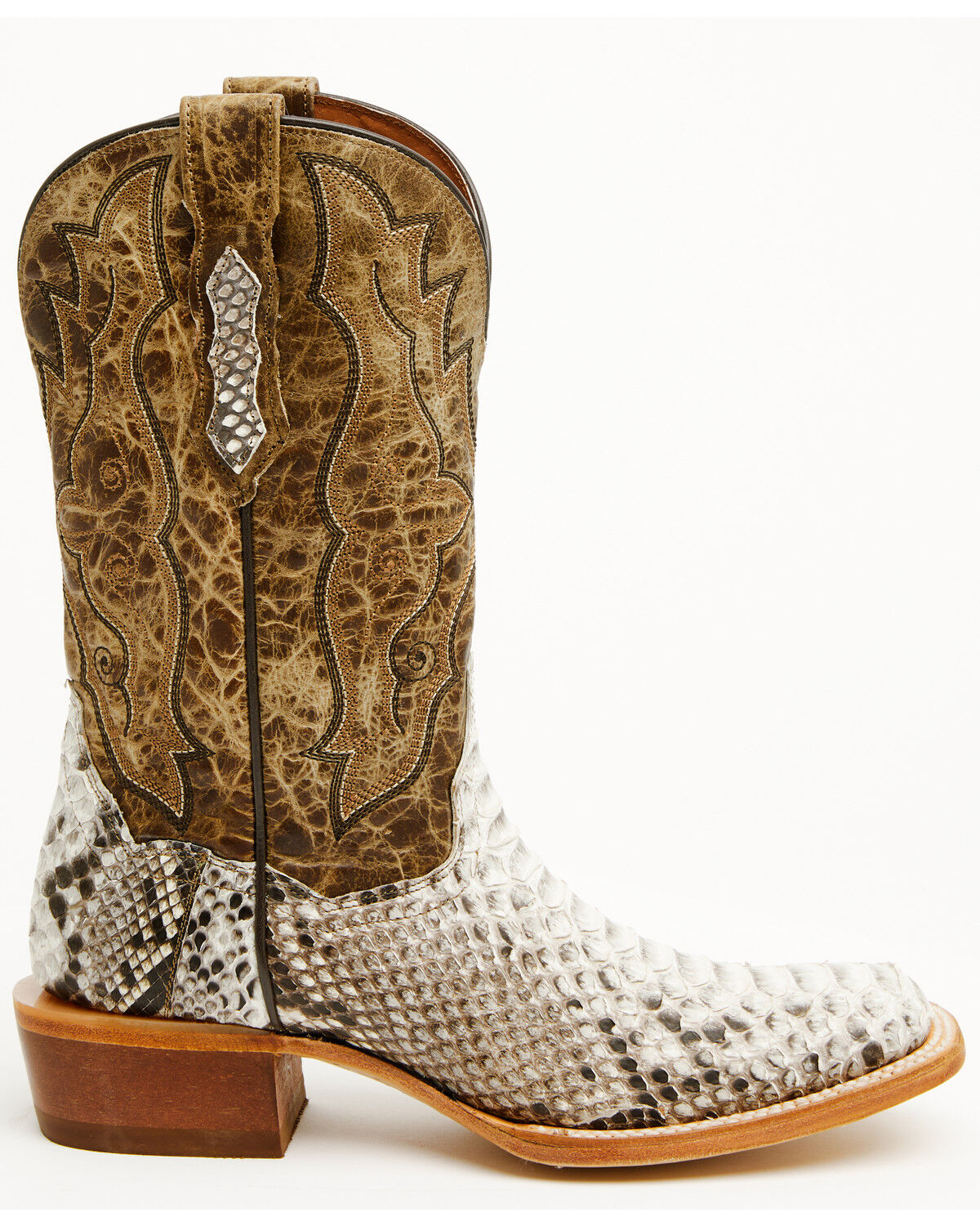 Image #2 - Dan Post Women's Exotic Python Western Boots - Broad Square Toe, Natural, hi-res