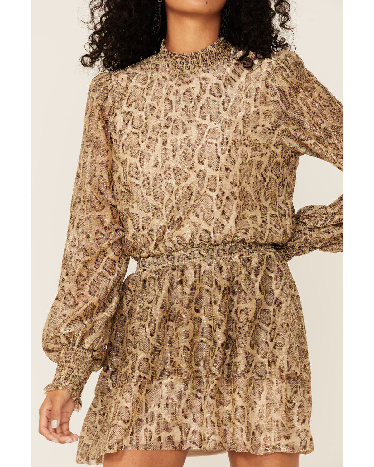 Image #3 - Show Me Your Mumu Women's Glitter Python Russo Ruffle Mini Dress, Multi, hi-res