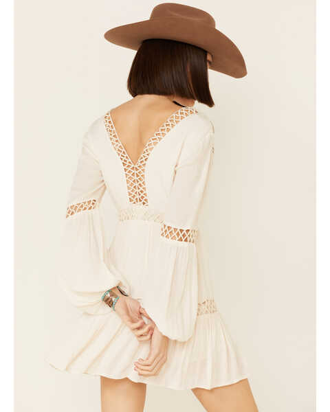 Image #3 - Shyanne Women's Off White Embroidered Lace Peasant Dress, , hi-res