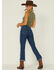 Image #4 - Just Panmaco Women's Denim Dark Wash Kick Flare Jeans, Dark Wash, hi-res