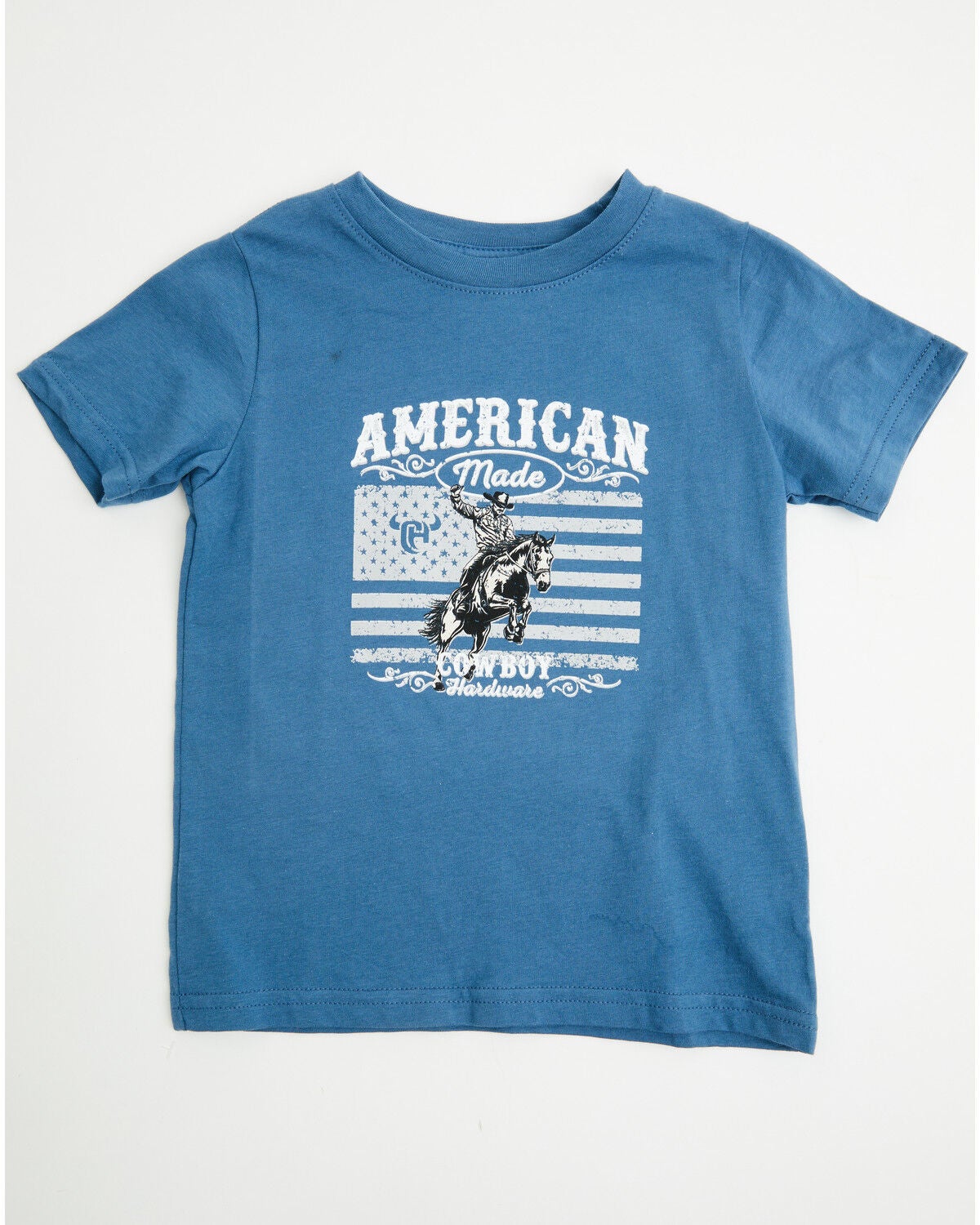 Image #1 - Cowboy Hardware Toddler Boys' American Made Short Sleeve Graphic T-Shirt, Blue, hi-res