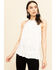 Image #1 - Rock & Roll Denim Women's Ivory Floral Embroidered Halter Top, Ivory, hi-res
