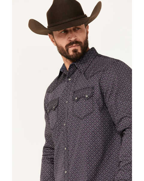 Image #2 - Moonshine Spirit Men's Geo Print Long Sleeve Snap Western Shirt, Purple, hi-res