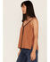 Image #2 - Cleo + Wolf Women's Plaid Print Flannel Tank Top, Cognac, hi-res