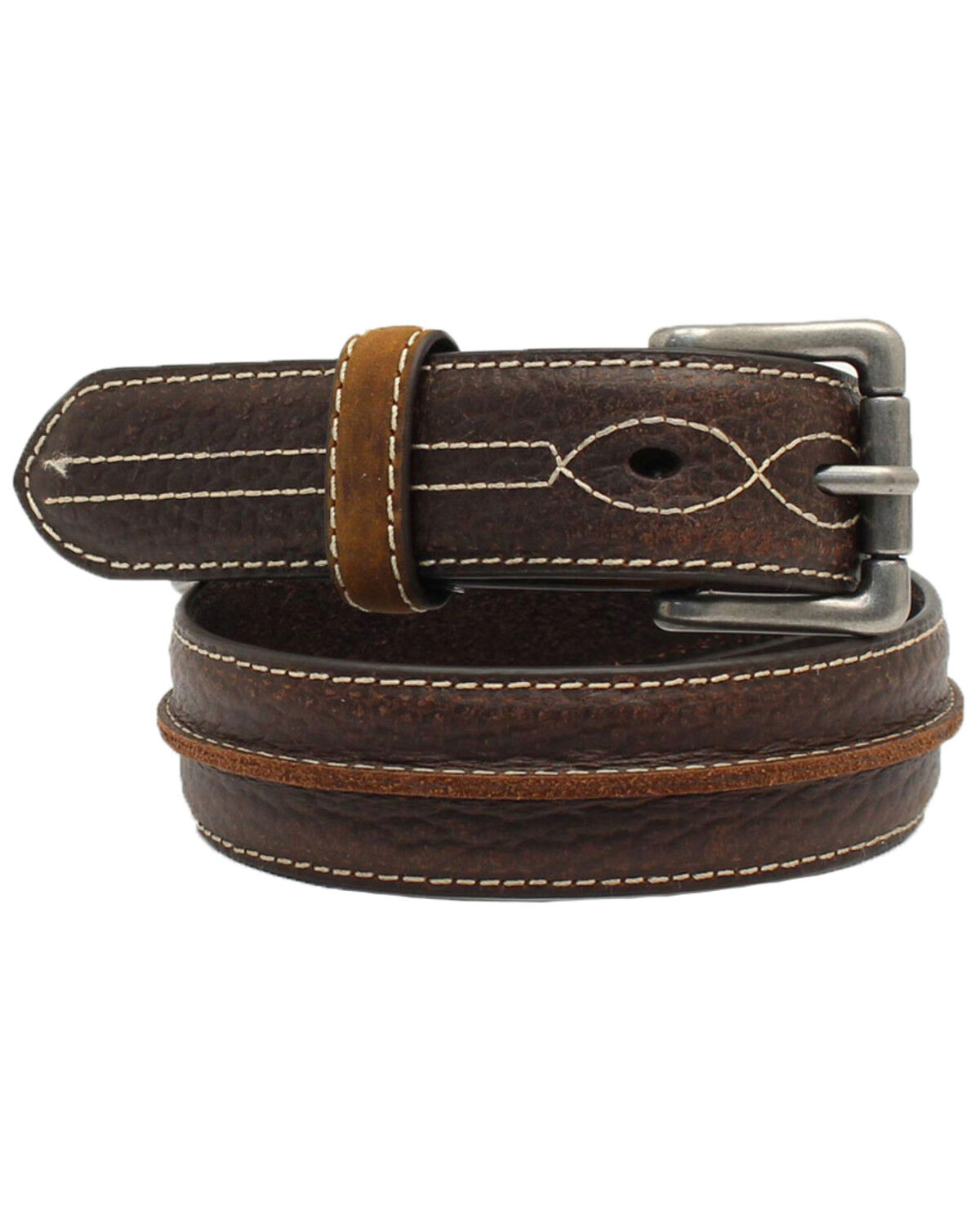 Image #1 - 3D Boys' Center Bump Tube Western Belt, Brown, hi-res