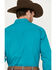 Image #4 - Roper Men's Amarillo Solid Long Sleeve Pearl Snap Western Shirt, Teal, hi-res