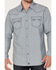 Image #3 - Moonshine Spirit Men's Bull Eye Floral Plaid Print Long Sleeve Pearl Snap Western Shirt, Navy, hi-res