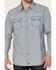 Image #3 - Moonshine Spirit Men's Bull Eye Floral Plaid Print Long Sleeve Pearl Snap Western Shirt , Navy, hi-res