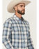 Image #2 - Cody James Men's Howdy Duty Plaid Print Long Sleeve Button-Down Western Shirt - Tall, Blue, hi-res