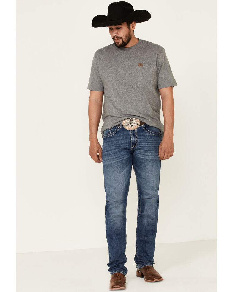 Rock 47 By Wrangler Men's Guitar Stretch Slim Straight Jeans , Blue, hi-res