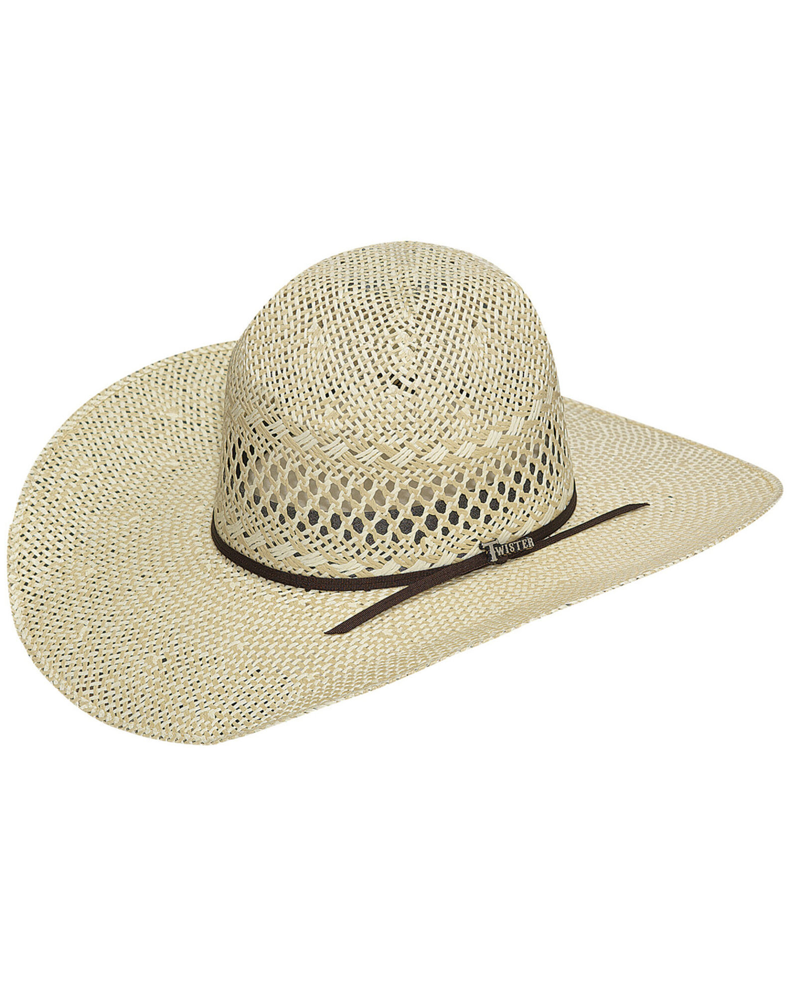 Bee Cool Straw Cowboy Hat Loose Weave Feathers Size 7 1/8 Western Mens Rodeo