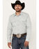 Image #1 - Gibson Trading Co Men's Pavement Medallion Print Long Sleeve Pearl Snap Western Shirt, Light Blue, hi-res