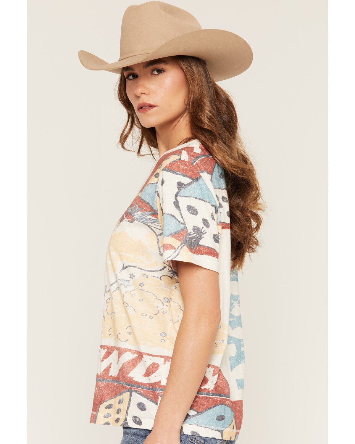 Image #2 - Shyanne Women's Santa Cruz Conversation Print Short Sleeve Graphic Tee, Cream, hi-res