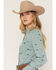 Image #2 - Wrangler Retro Women's Running Horse Plaid Print Long Sleeve Snap Western Shirt, Green, hi-res