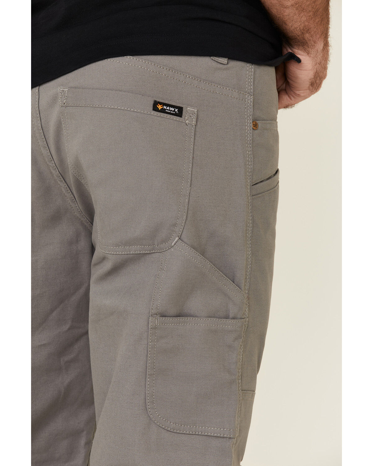 Image #4 - Hawx Men's Steel Stretch Canvas Work Pants, Steel, hi-res