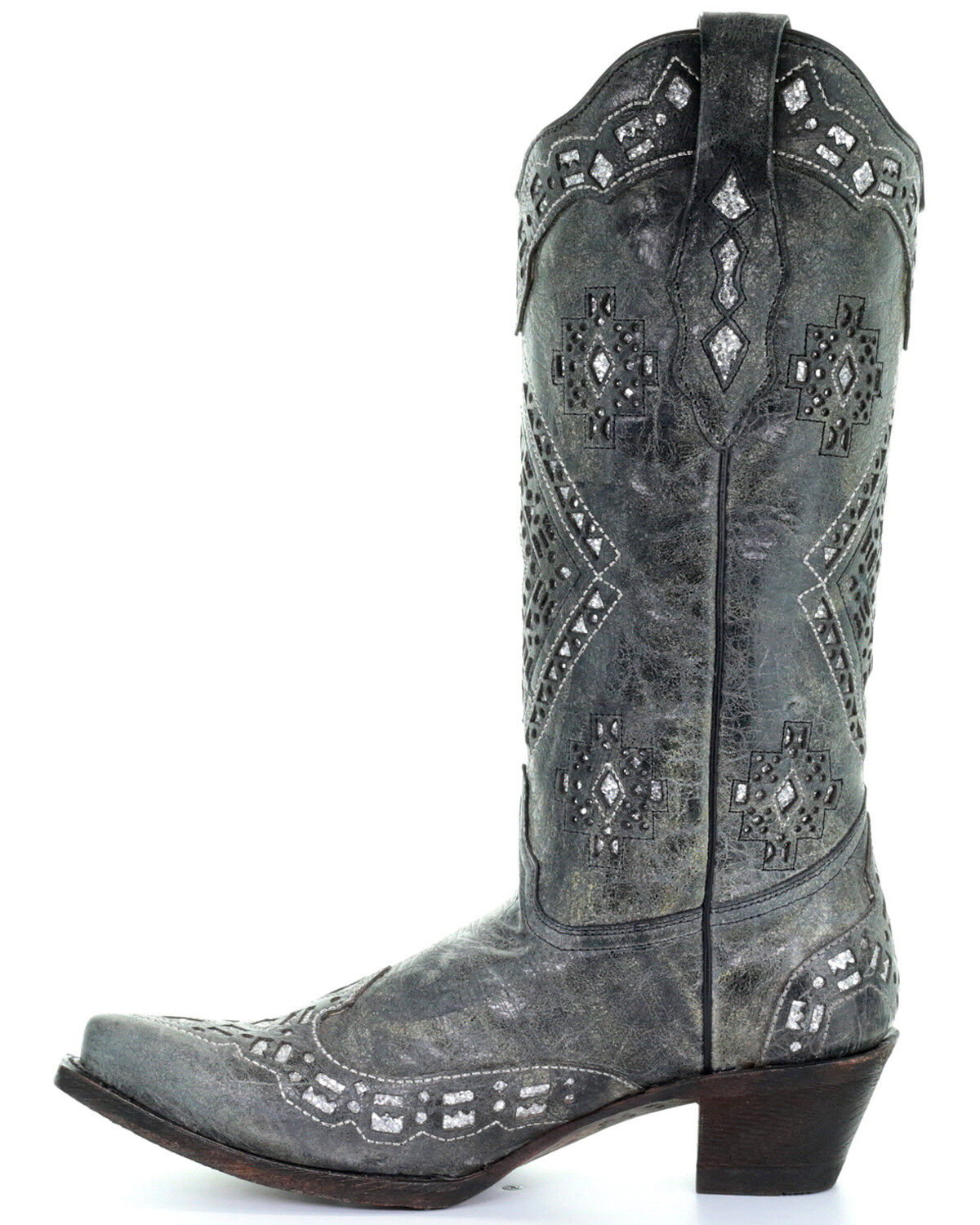 black glitter cowgirl boots