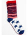 Image #1 - Shyanne Women's Stars & Stripes Crew Socks - 2-Pack, Red/white/blue, hi-res