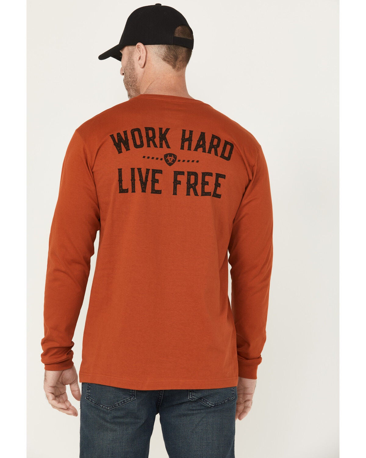 Image #1 - Ariat Men's Rebar Cotton Strung Long Sleeve Work Shirt, Brown, hi-res