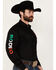 Image #2 - Rodeo Clothing Men's Mexico Bronco Long Sleeve Snap Western Shirt, Black, hi-res