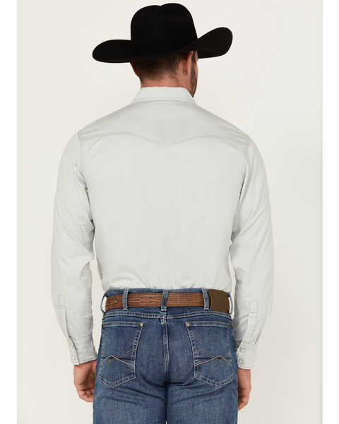 Image #4 - Wrangler Retro Men's Premium Solid Long Sleeve Snap Western Shirt , Grey, hi-res