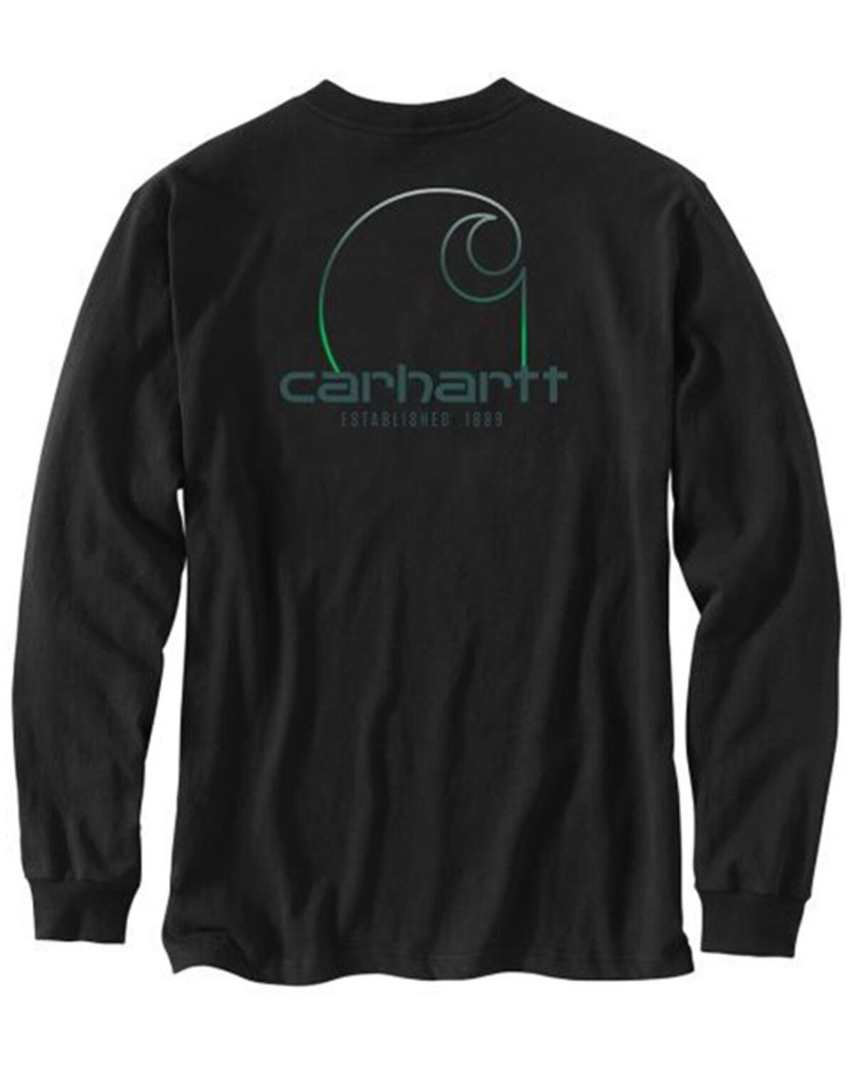 Image #2 - Carhartt Men's Loose Fit Heavyweight Long Sleeve Pocket Graphic T-Shirt, Black, hi-res