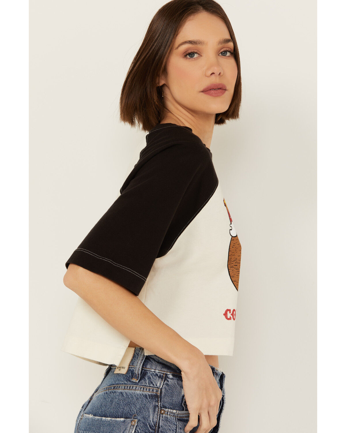 Image #3 - Bandit Women's Bandit Cropped Baseball Tee, Grey, hi-res