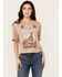 Image #1 - Cleo + Wolf Women's Happy Thoughts Boxy Short Sleeve Graphic Tee, Taupe, hi-res
