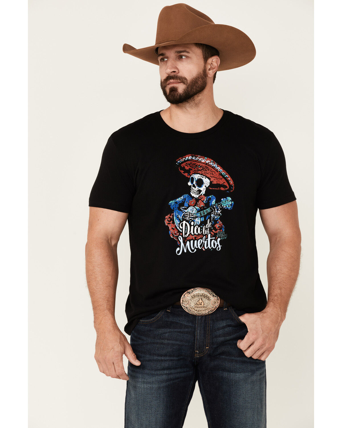 Image #1 - Moonshine Spirit Men's Dia De Las Muertos Graphic Short Sleeve T-Shirt, Black, hi-res