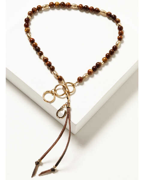 Image #1 - Shyanne Women's Summer Moon Antique Beaded Tassel Necklace , Brown, hi-res